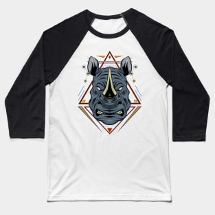 rhinoceros Head Tattoo Baseball T-Shirt